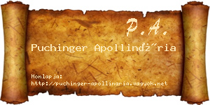 Puchinger Apollinária névjegykártya