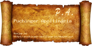 Puchinger Apollinária névjegykártya